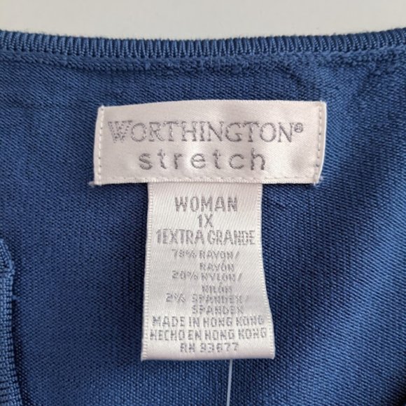 Worthington Stretch NWT blue top, size 1X - Picture 3 of 5